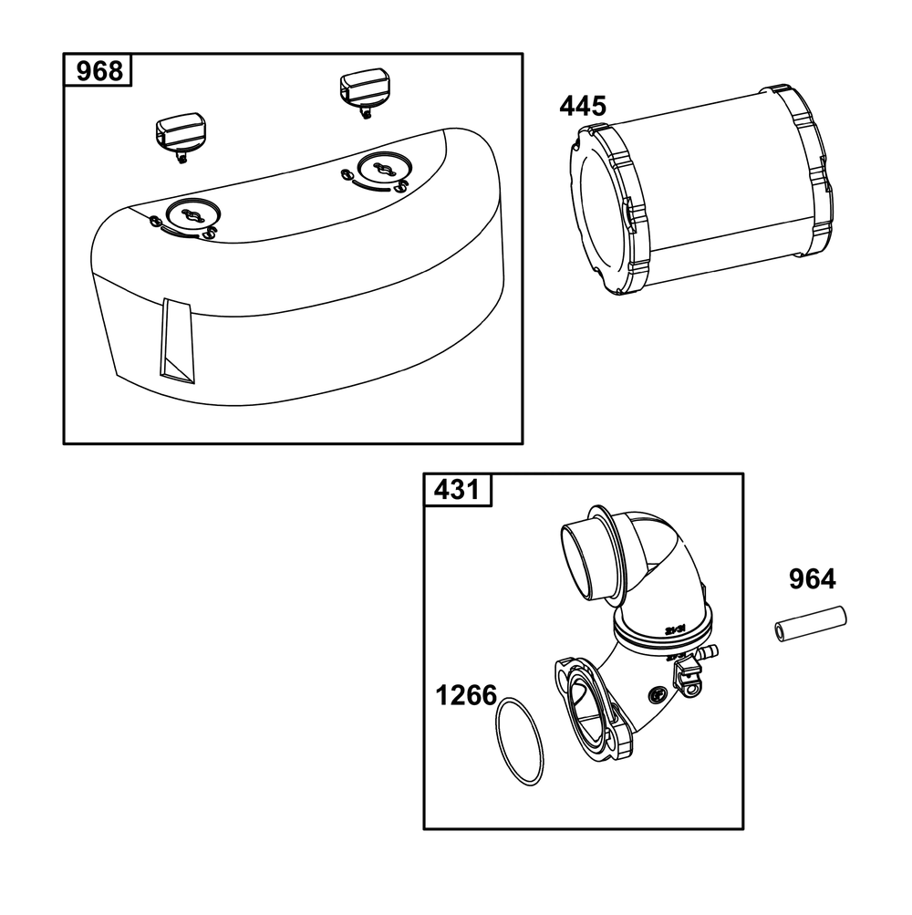 Air Cleaner Group Diagram and Parts List for 21R807-0039-B5 200000 - 399999 Briggs and Stratton Engine